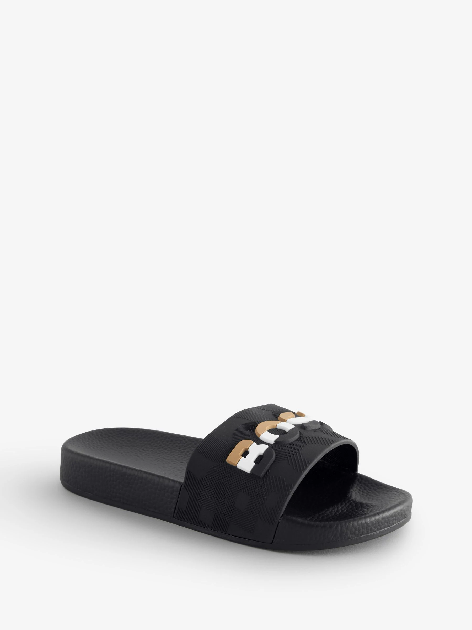 BOSS Logo Slippers met klittenbandsluiting