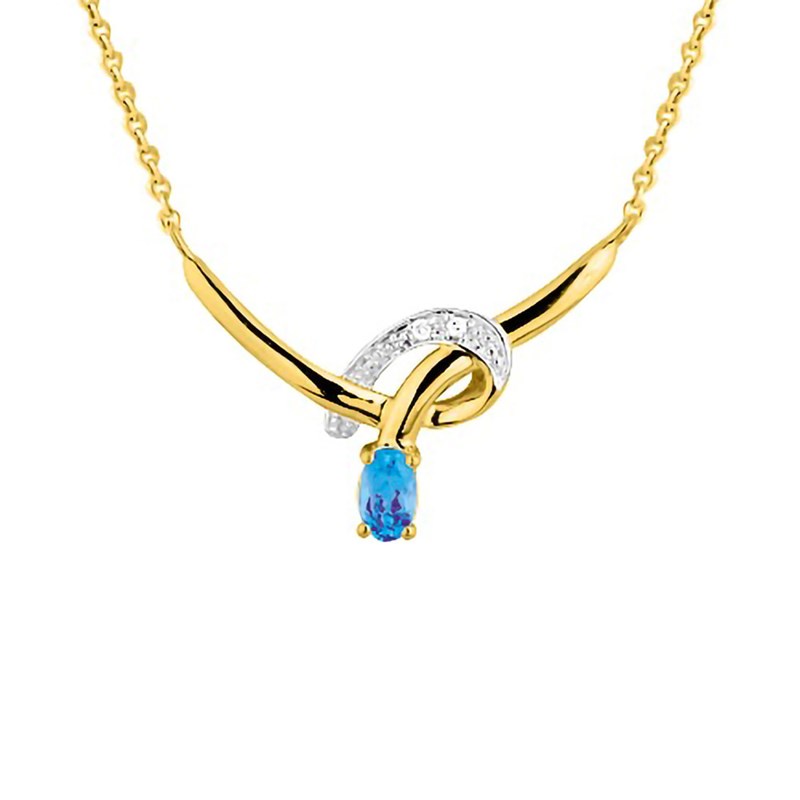 Collier Femme - topaze - Or 18 Carats - Longueur : 42 cm