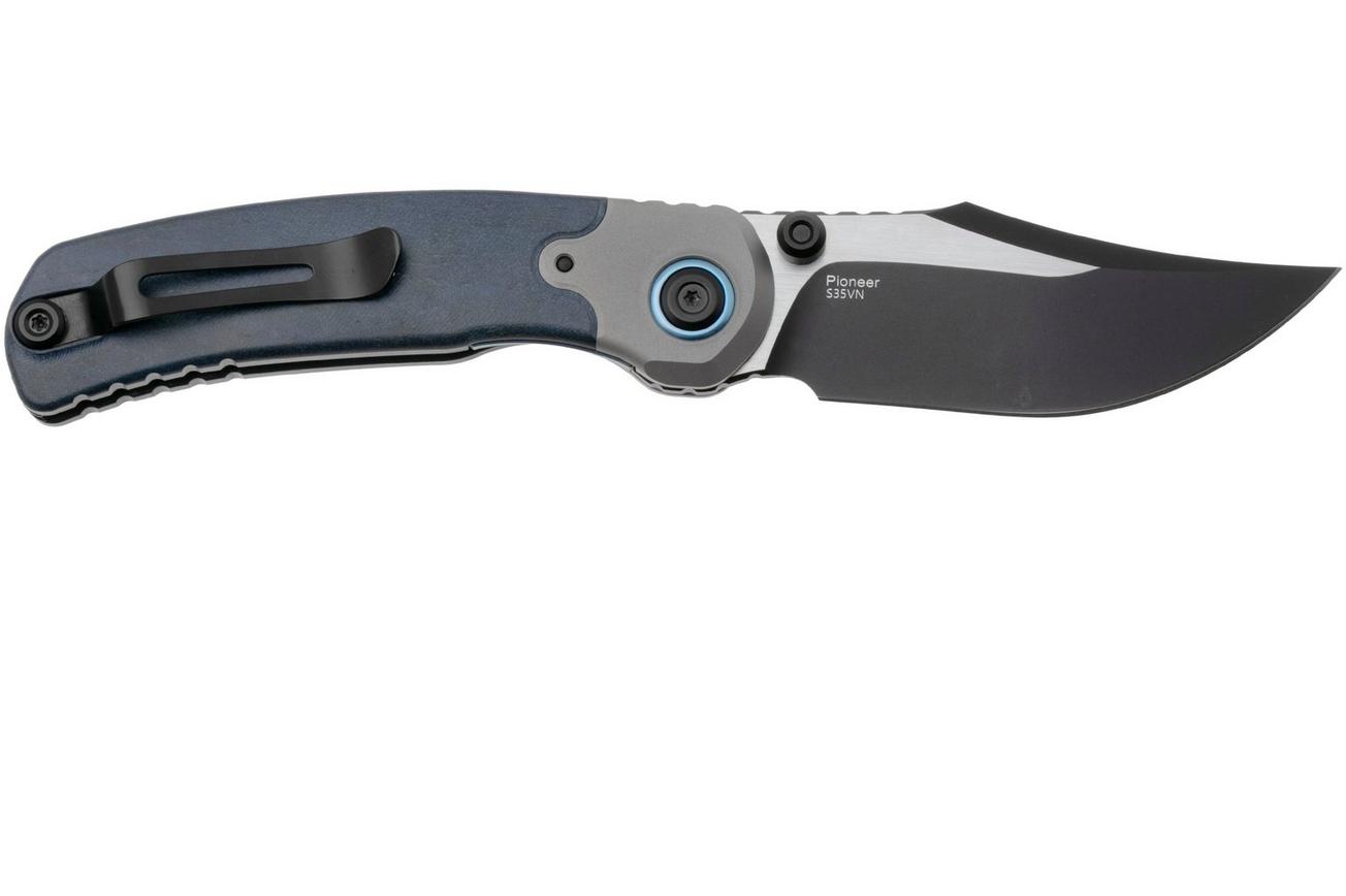 Kizer Pioneer Clip Point ZX-FK03A2 Two Tone S35VN, Richlite Titanium Bolster, zakmes