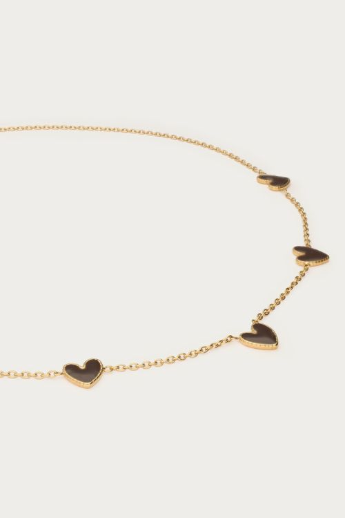 Ketting met bruine hartjes