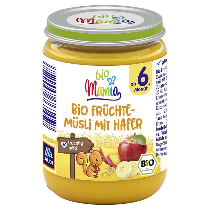 MAMIA BIO Bio-Früchte & Getreide 190 g, Früchtemüsli mit Hafer