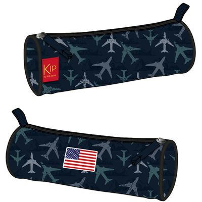 Trousse ronde KIP Aviator - 1 compartiment - bleu marine - Kid'Abord
