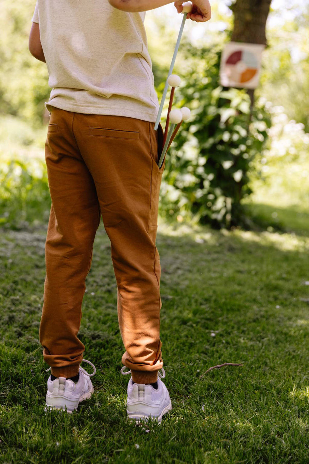 Quapi regular fit joggingbroek bruin