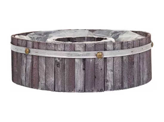 Panier rond en bois gris 40x40x12h
