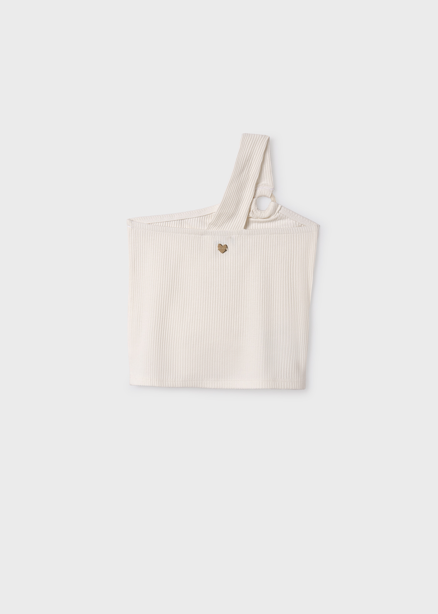 Camiseta assimétrica canelada Better Cotton para meninas