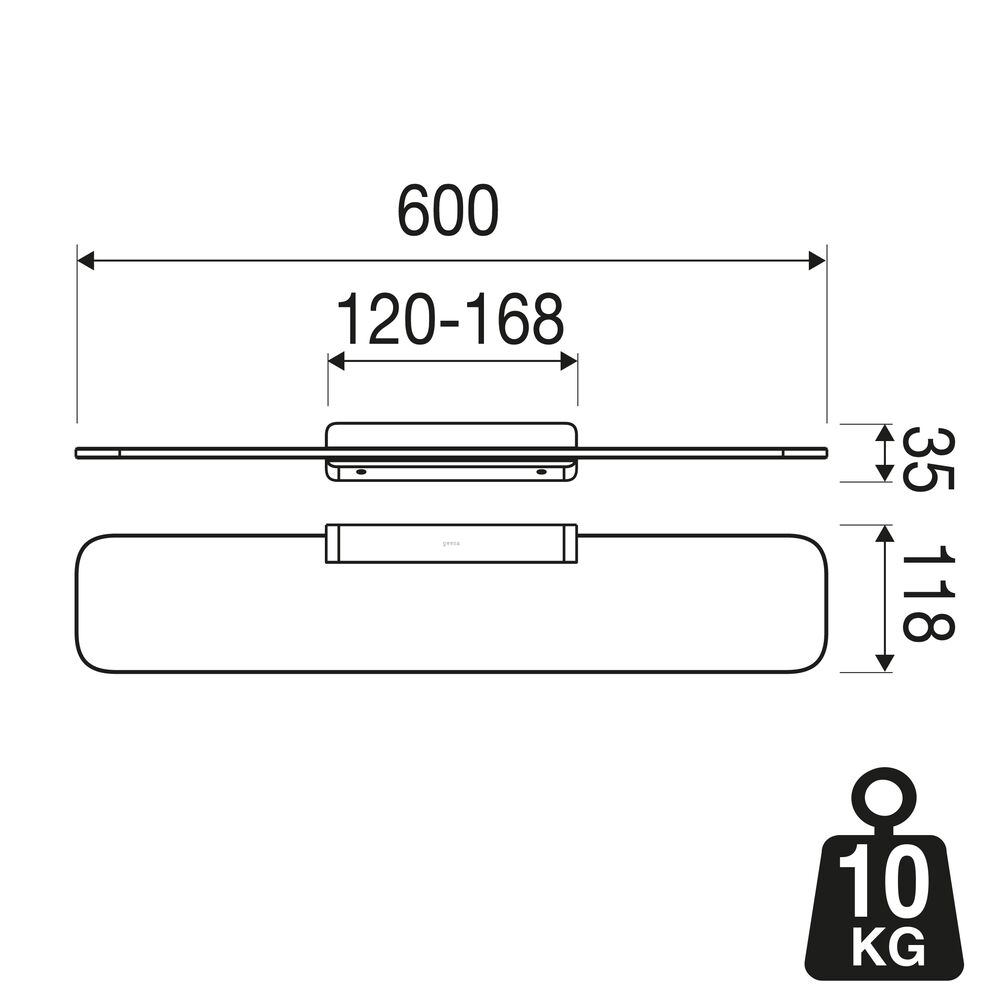 Geesa Shift planchet 60cm zwart met matzwarte marmerlook