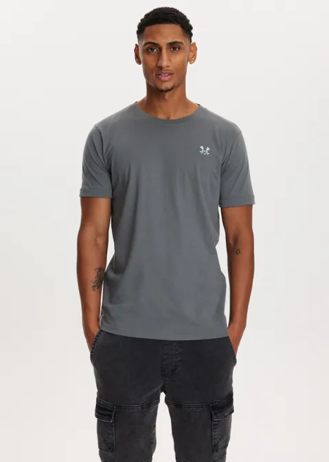 T-shirt met kruis logo grijs (GRS)