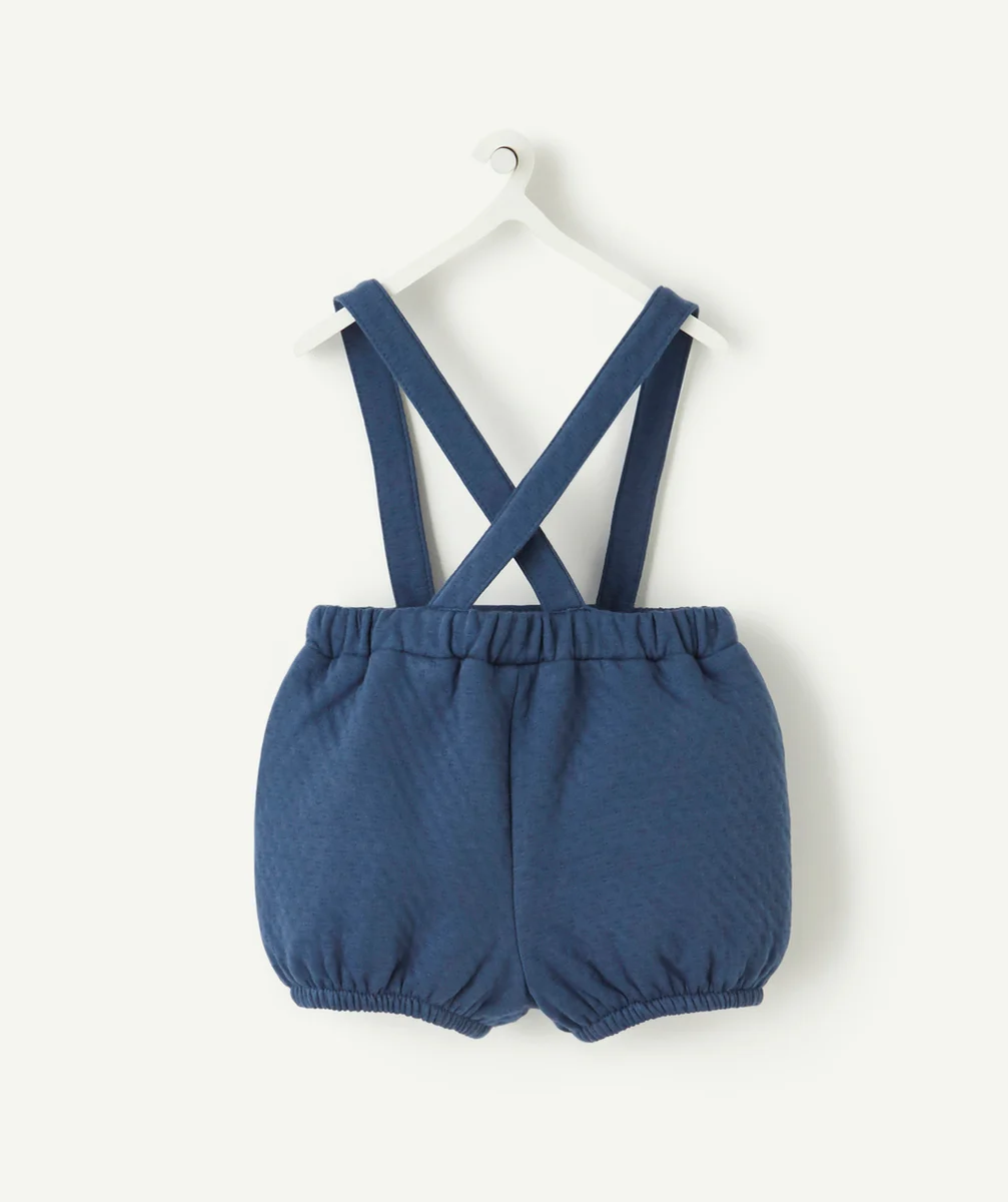 BERMUDA BÉBÉ BLEU À BRETELLES