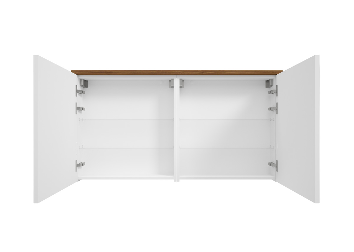 Fontana Basic spiegelkast 117cm met 2 deuren walnoot