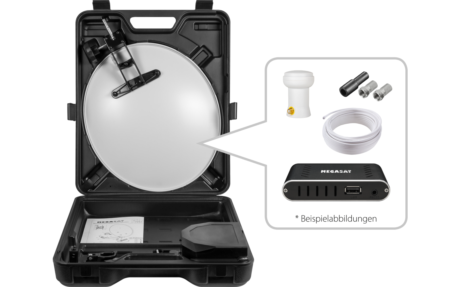 Megasat Mobile Sat-Anlage mit HD Receiver im Campingkoffer