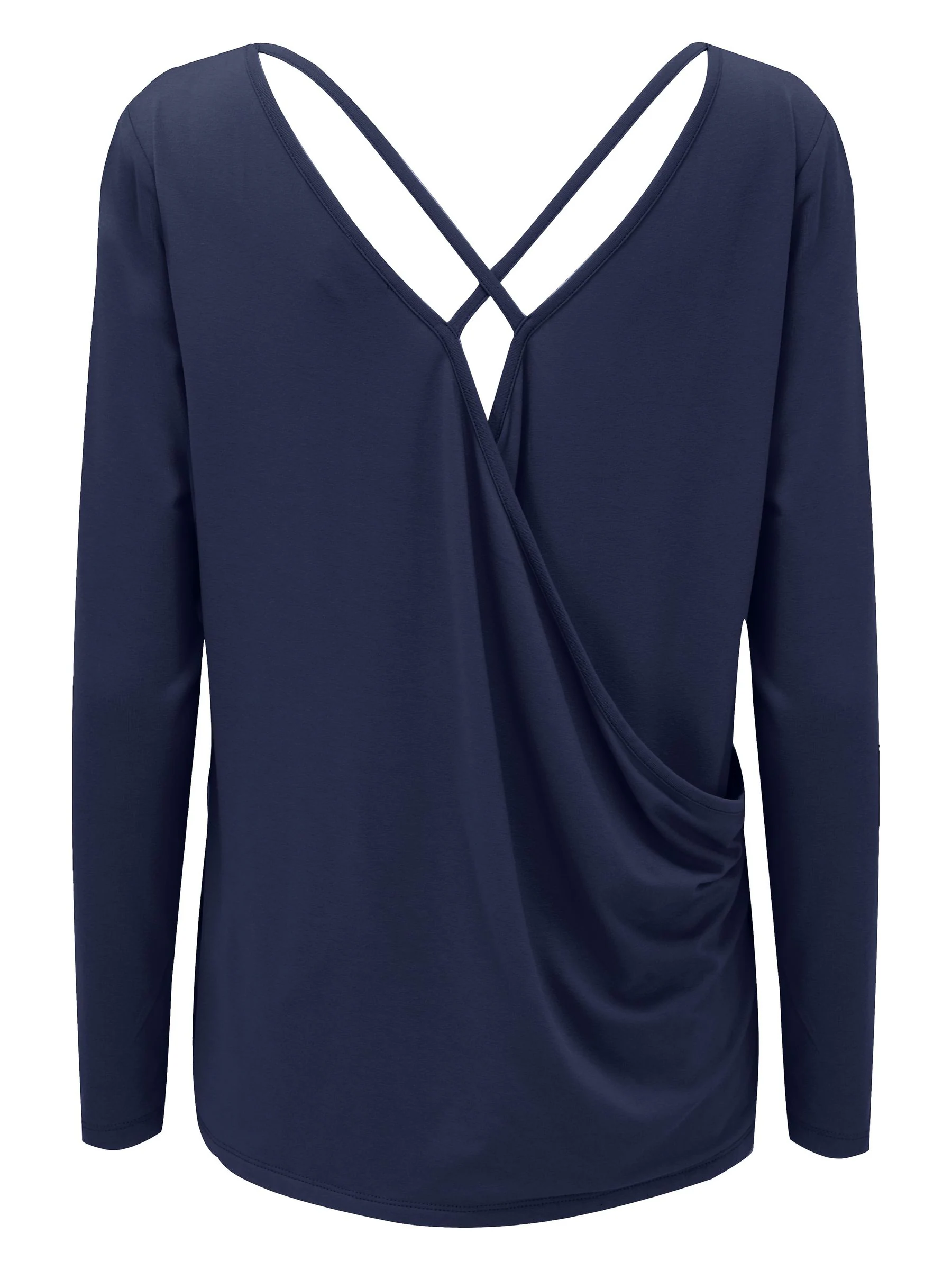 Blauw - Pour Moi - Jersey yogatop met gekruiste rugbandjes