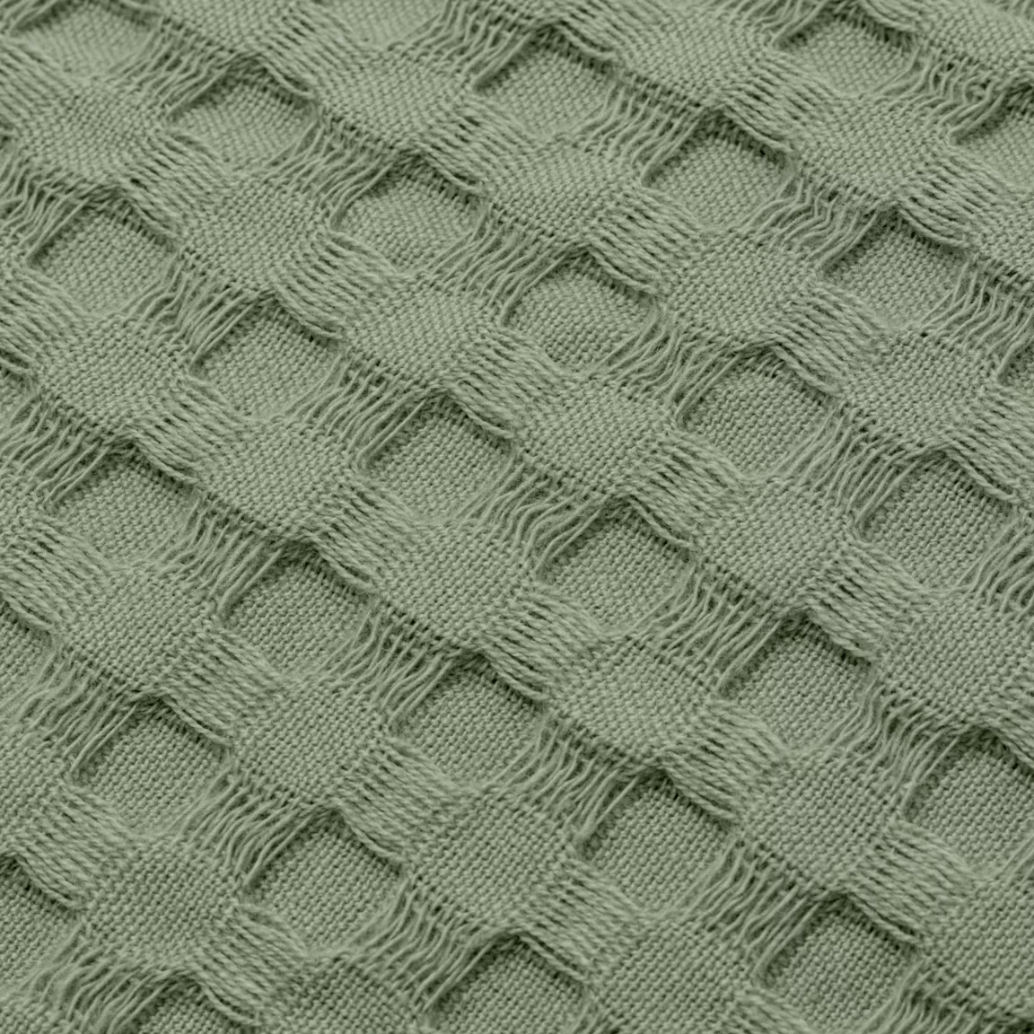 Couvre-lit coton nid d'abeille (220 x 250 cm) Maya Vert romarin