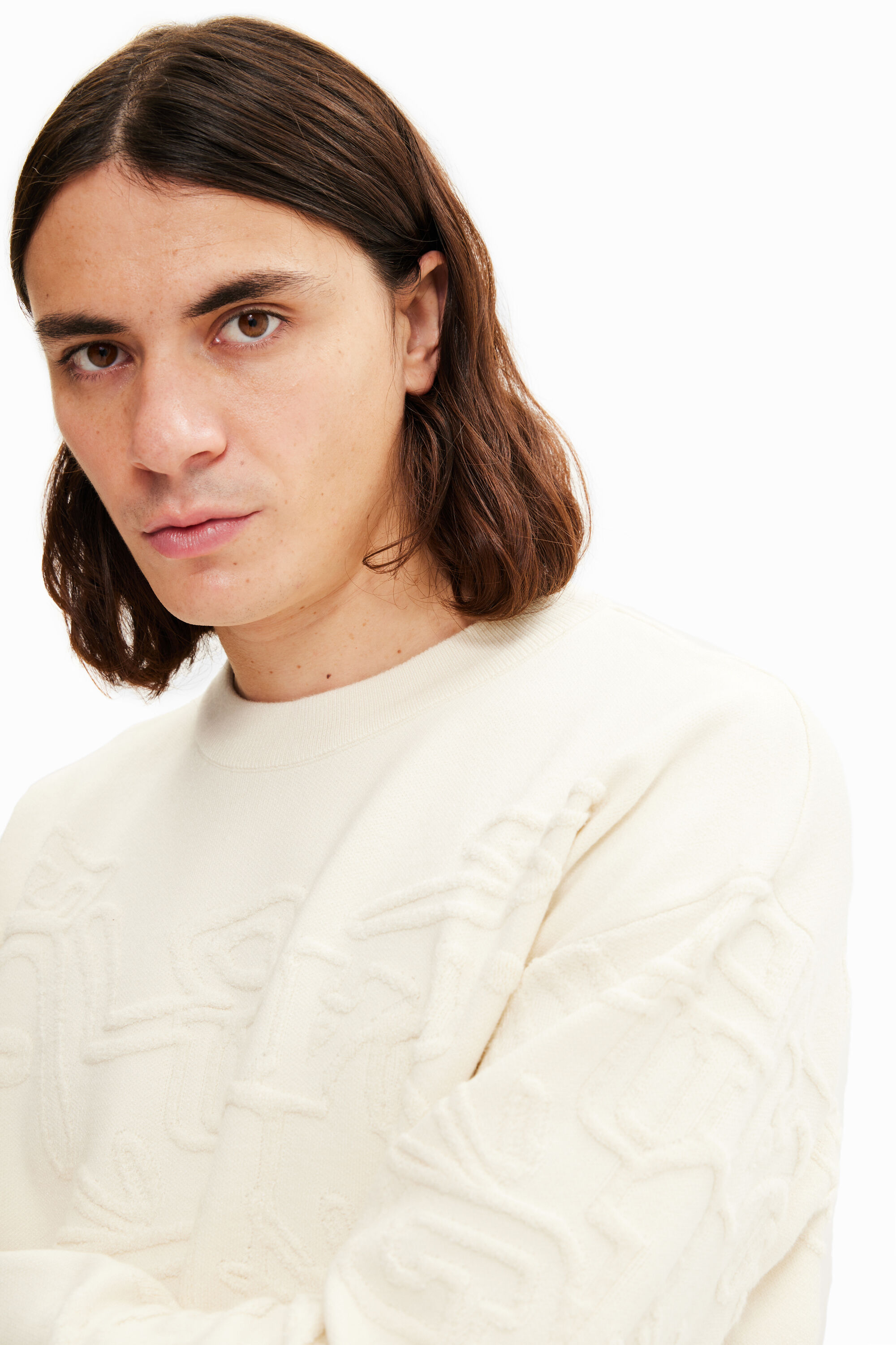 Pull loose effet tissu éponge