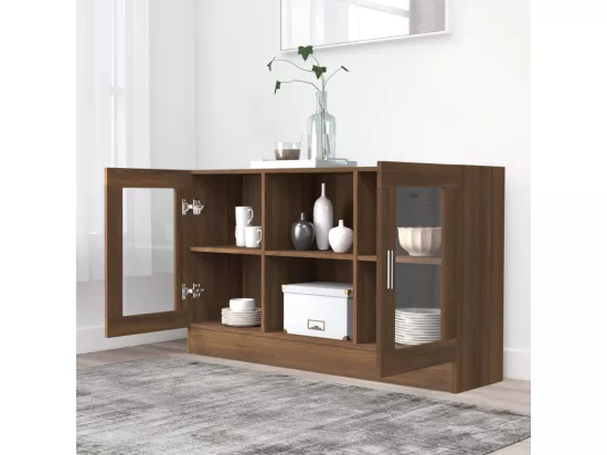Armoire à vitrine Chêne marron 120x30,5x70 cm Bois d'ingénierie