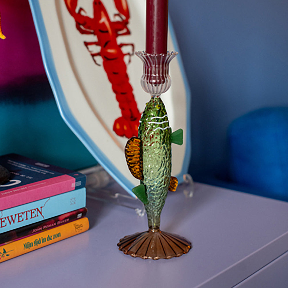 &k amsterdam Fish Kandelaar - Groen