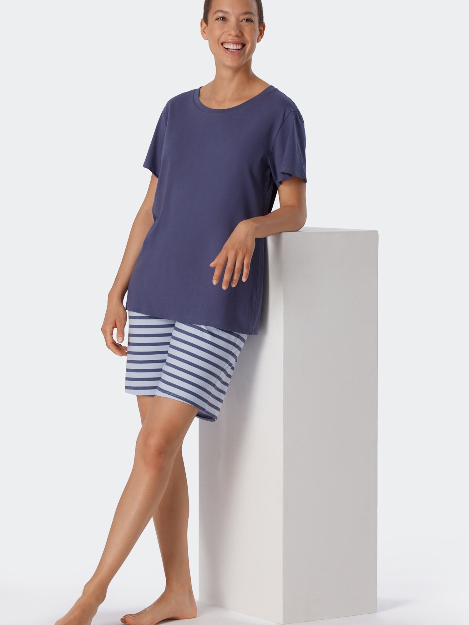 Schiesser Damen Shorty Essential Stripes Bermuda