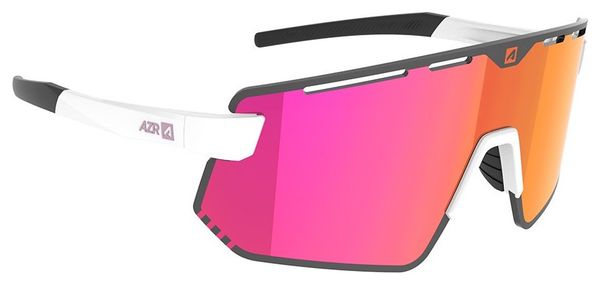 Lunettes AZR Flash Rx Blanc verni/Écran hydrophobe rose