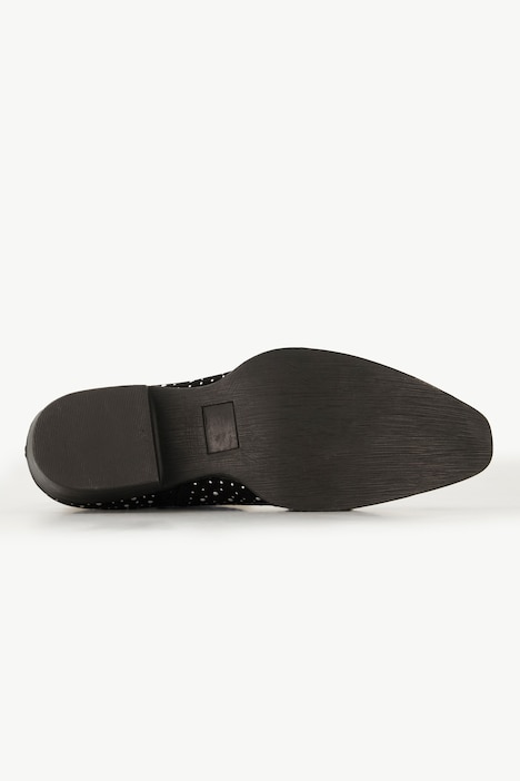 Leder-Stiefelette, Ziernieten, Wechsel-Fußbett, Weite H