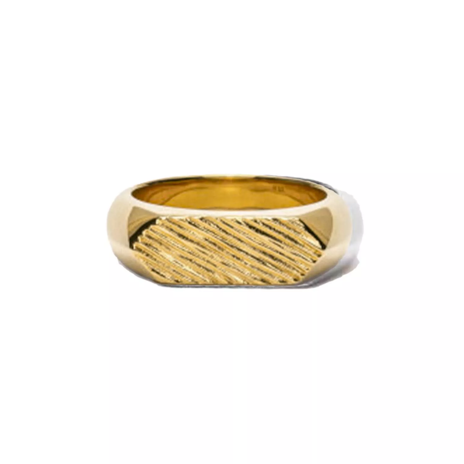 IX Studios Mini Brushed Hexagon Ring 22 kt. Forgyldt Sølv DMN0307GD