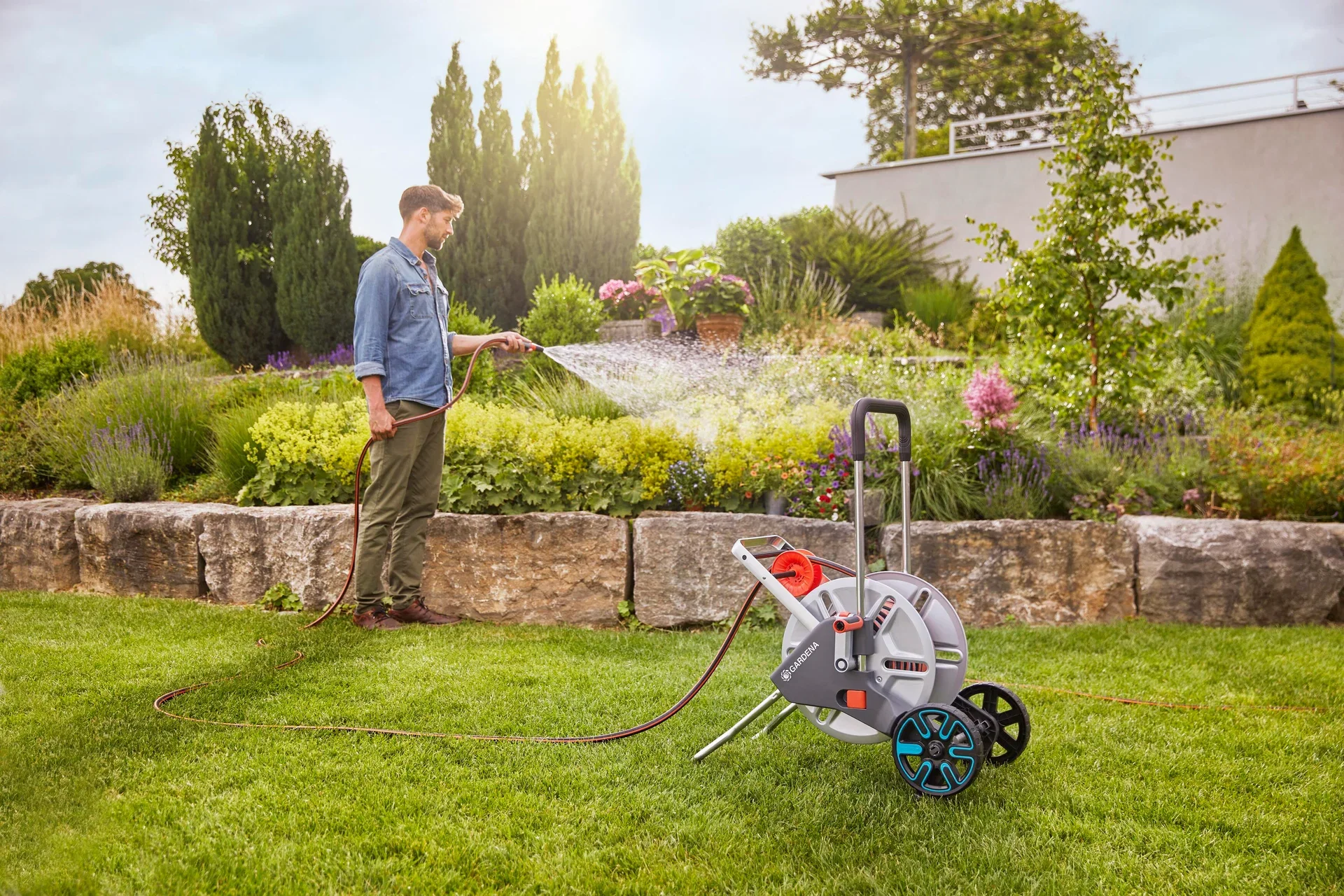 Gardena Slangevognsett CleverRoll M Easy Metall Gardena Lengde 25 m