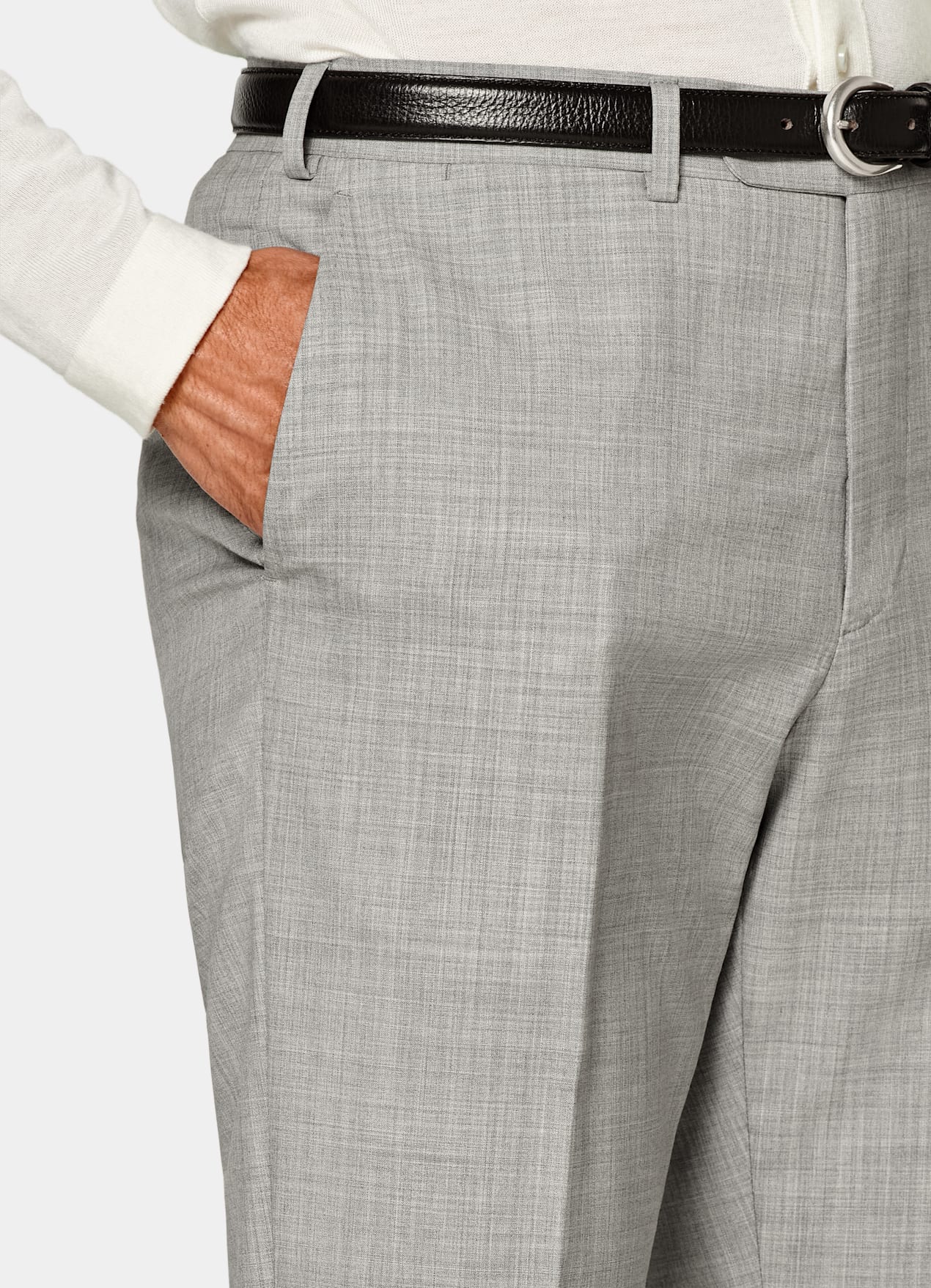Pantalon Slim Leg Tapered gris clair