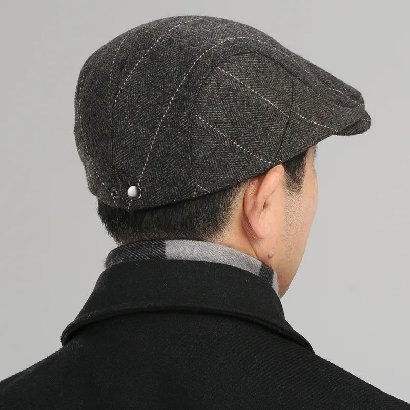 Schirmmütze Barett Flat Cap Hut Schiebermütze Fashion Accessoire Golfer Mütze (One Size) - Grau