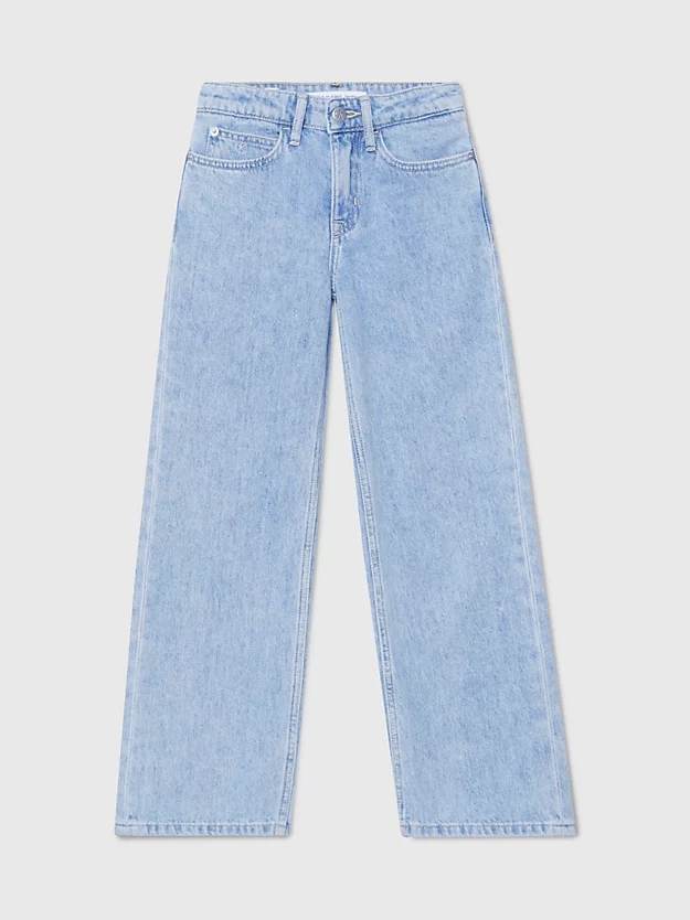 Calça jeans de cintura alta e pernas largas