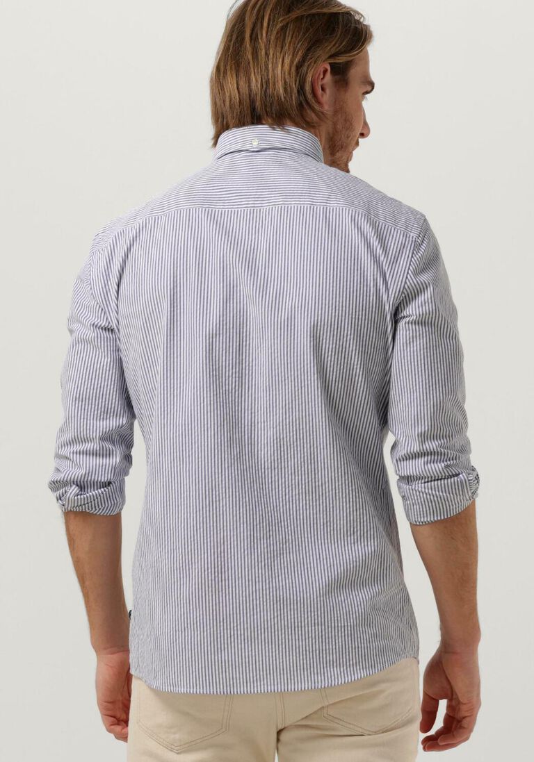 THE GOODPEOPLE blauw/wit gestreepte the goodpeople casual overhemd seinfield