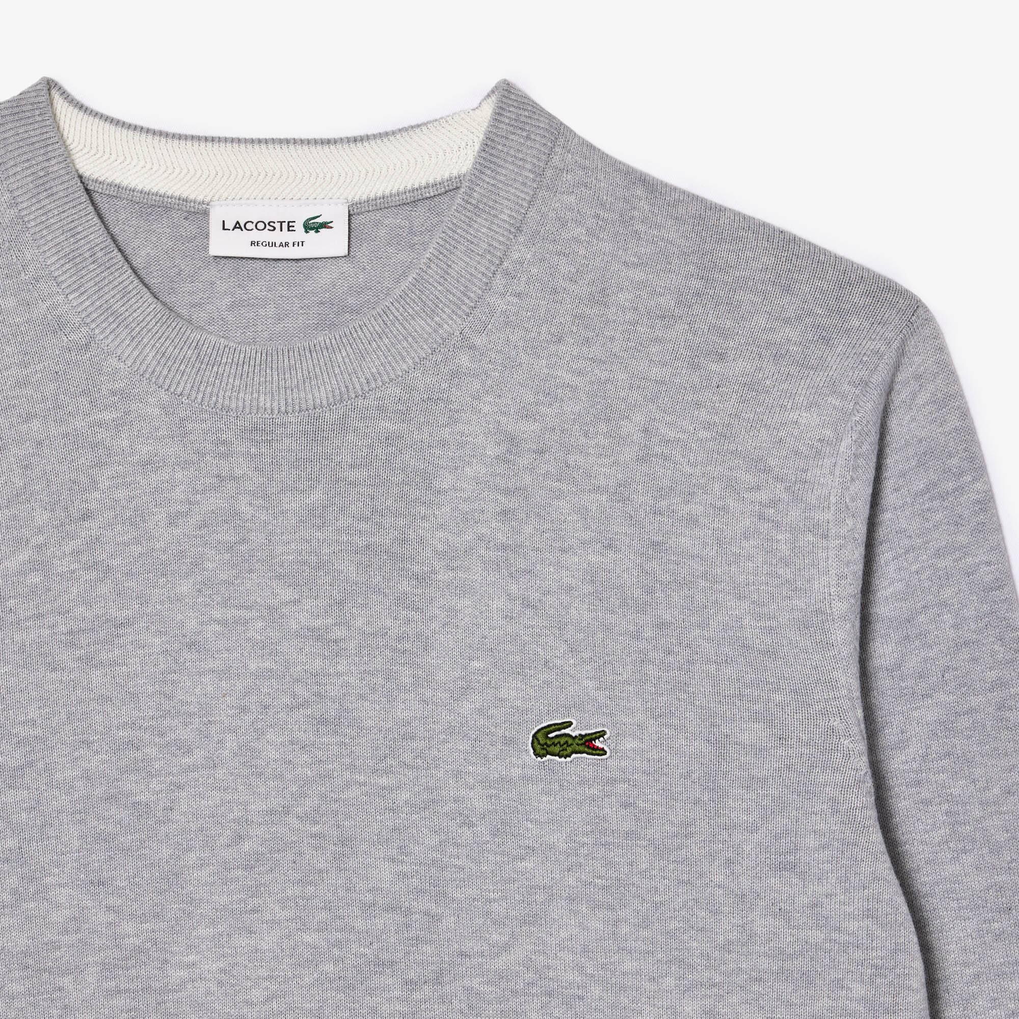 Herren Baumwollpullover Pullover - Grau - Lacoste - Herren