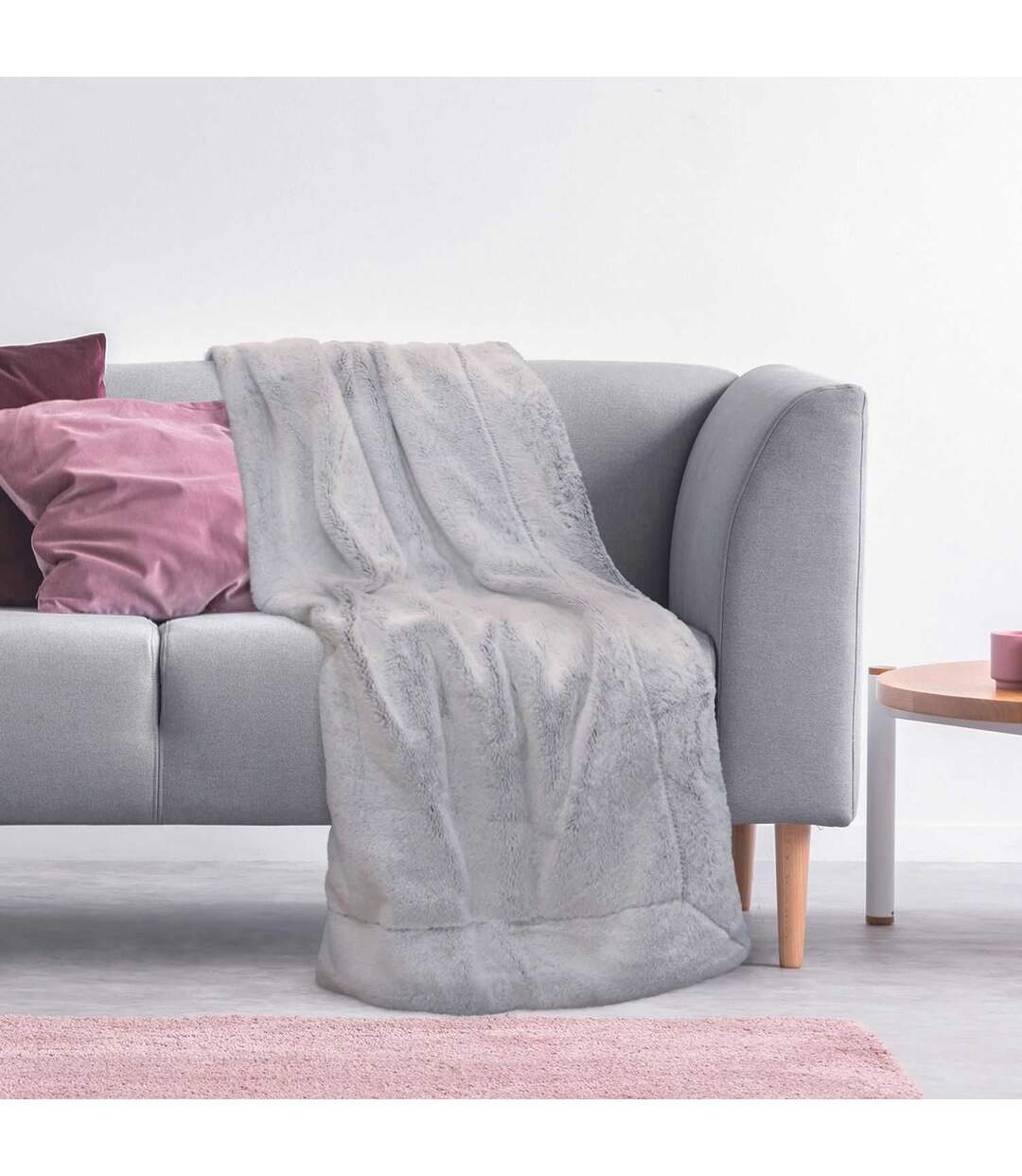 Plaid imitation fourrure XXL - 140x200cm - Gris