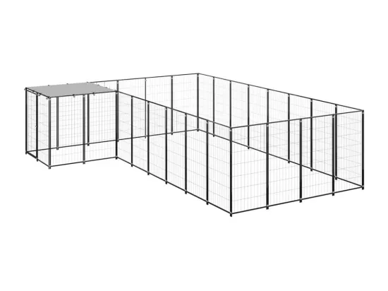 Chenil extérieur cage enclos noire 330 x 440 x 110 cm 02_0000487