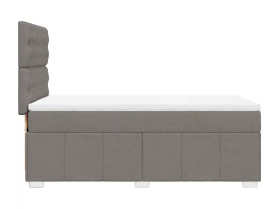Sommier à lattes de lit avec matelas Taupe 90x190 cm Tissu