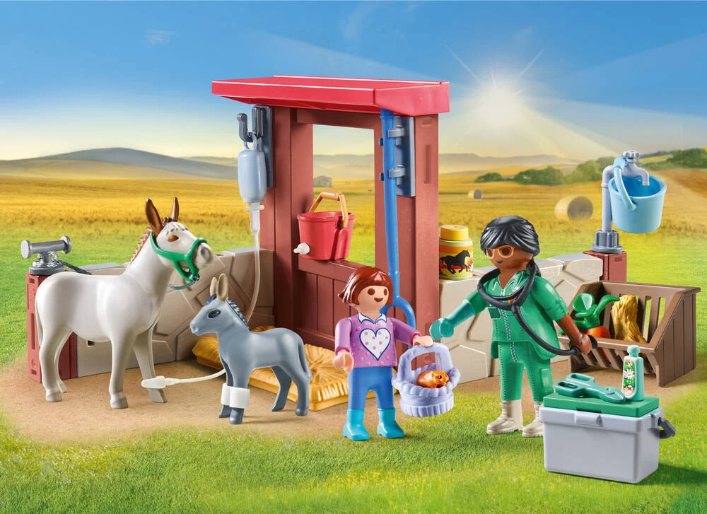 VETERINAIRE AVEC ANIMAUX DE LA FERME - 71471