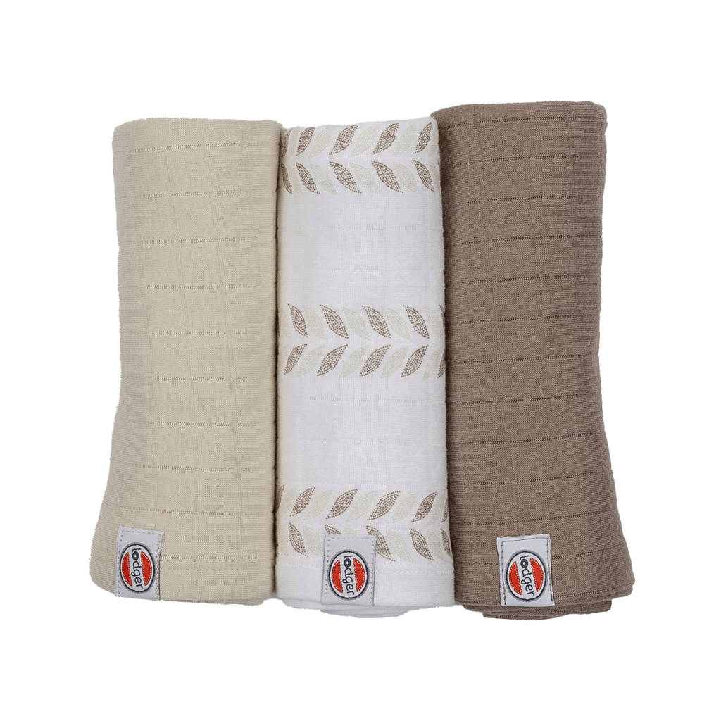 hydrofiele swaddle - set van 3 bruin/beige
