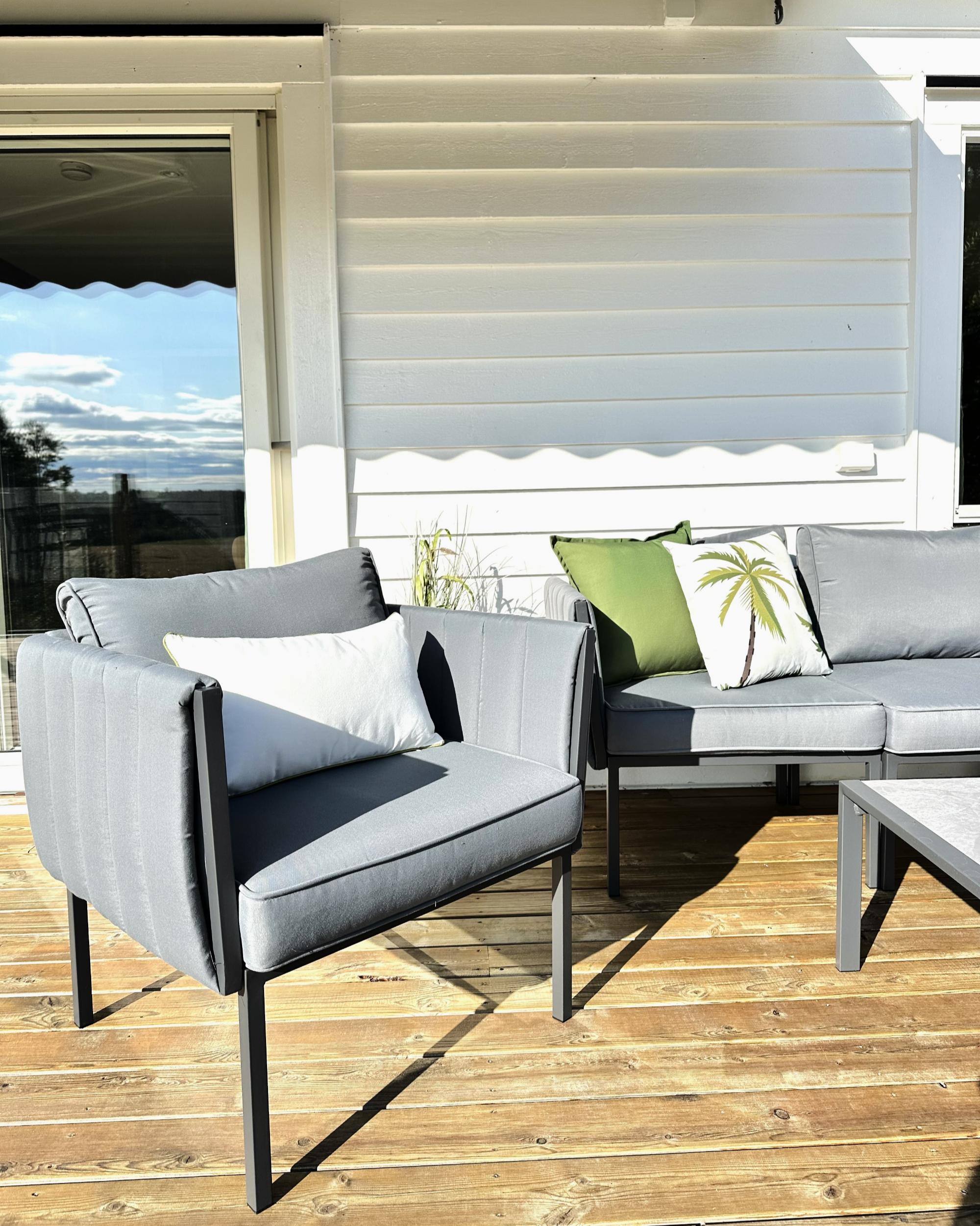 Loungeset met tafel 5-zits SKALA Metaal Donkergrijs