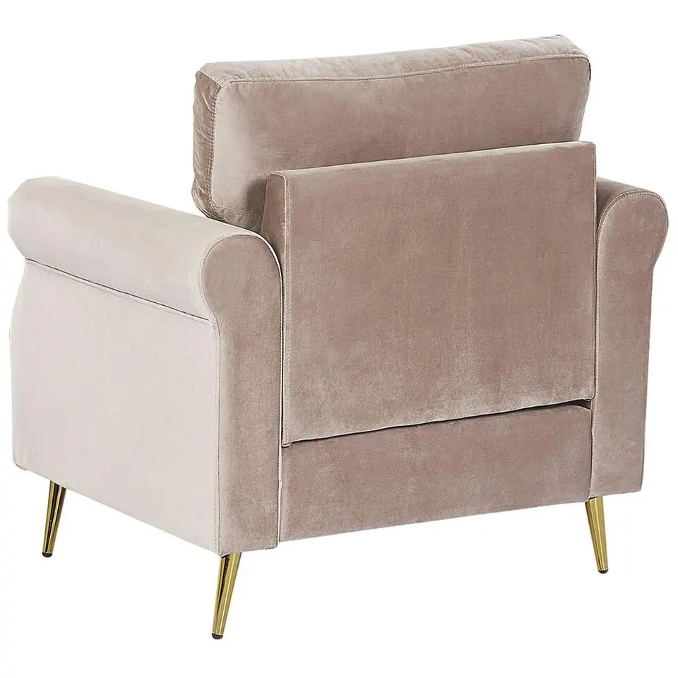 VIETAS - Fauteuil - Beige - Fluweel