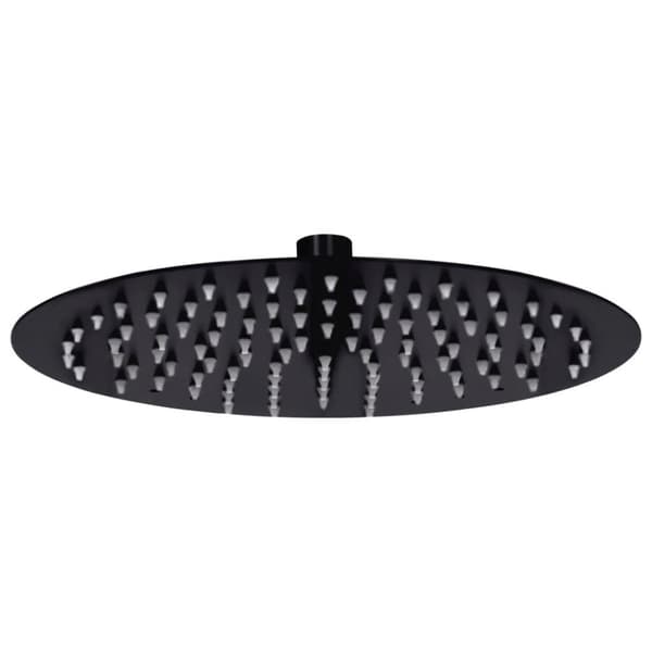 vidaXL Regndusjhode rustfritt stål 25 cm rund svart