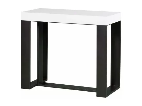 Console extensible 90x40/300 cm Futura Premium Frêne Blanc cadre Anthracite