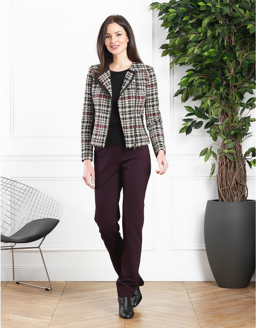 Pantalon confort cassis