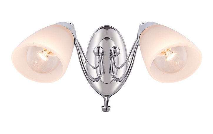 Applique murale 2 lampes Trivia E14 IP20 argent