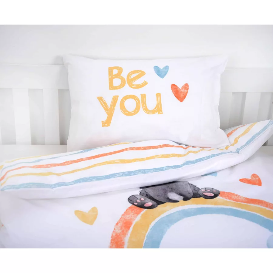 babybest®Flanell-Bettwäsche Regenbogen Panda 100 x 135cm
