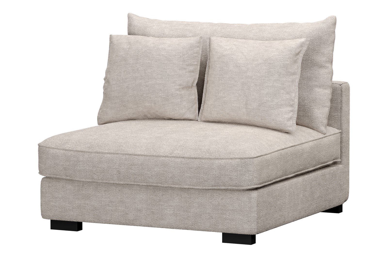 Rossi Lux 1,5-seter stol Tekstil Beatto 1027 Lys Grå med sorte ben. Lux Komfort.