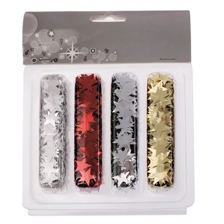 Glorex Pailletten Sterne sortiert 3 irisierend, rot, gold, silber