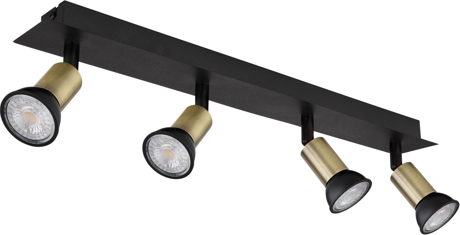 Deckenstrahler - schwarz matt-gold - Metall - 50 cm