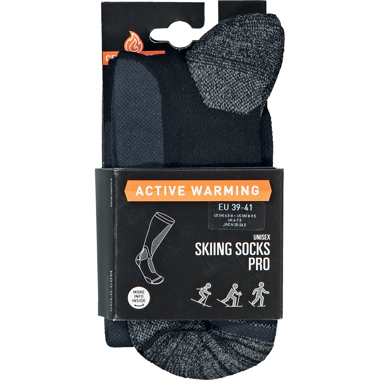 Odlo Unisex-Skisocken Primaloft Pro 39-41, schwarz