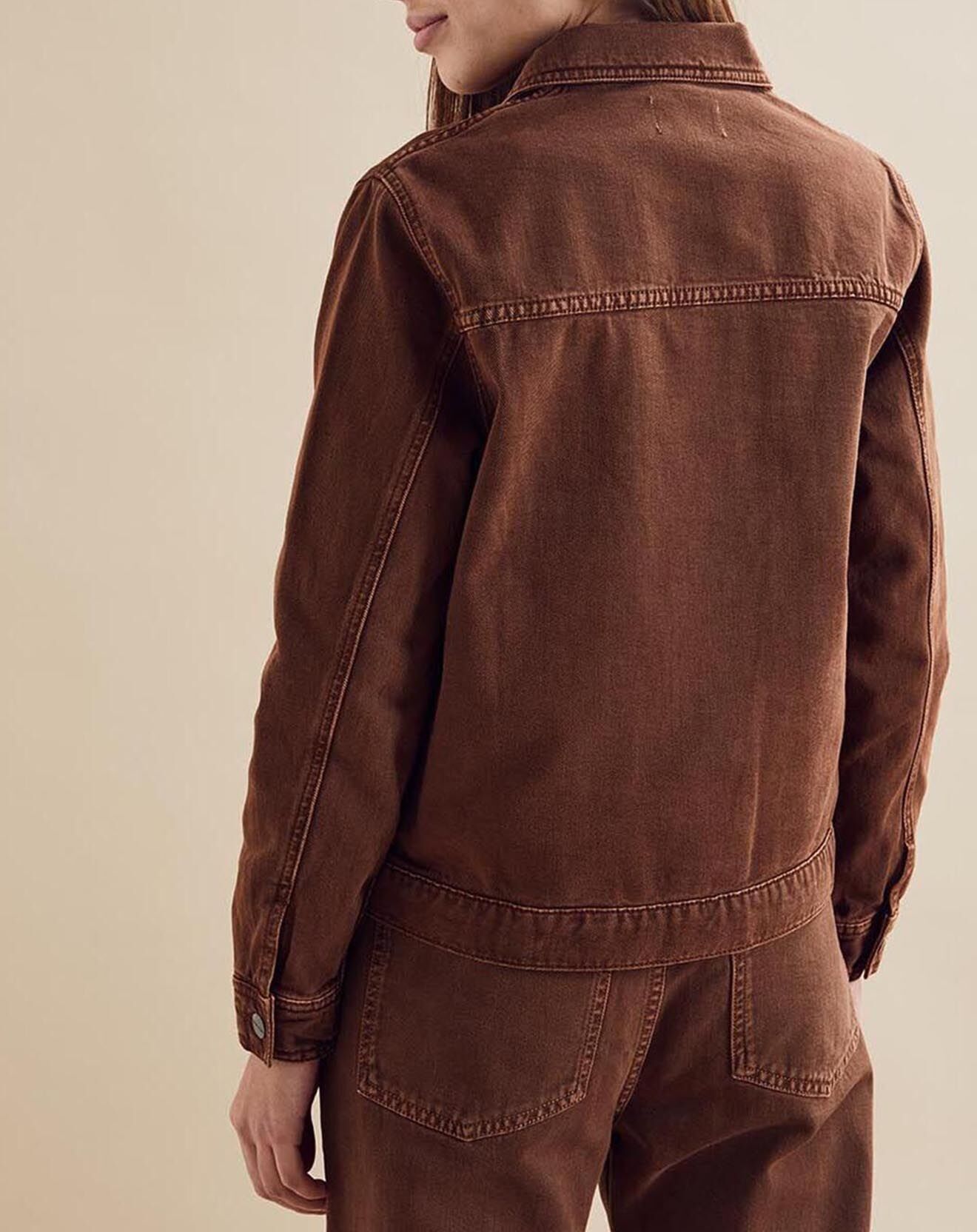 Chloé Stora Veste en jean Up marron