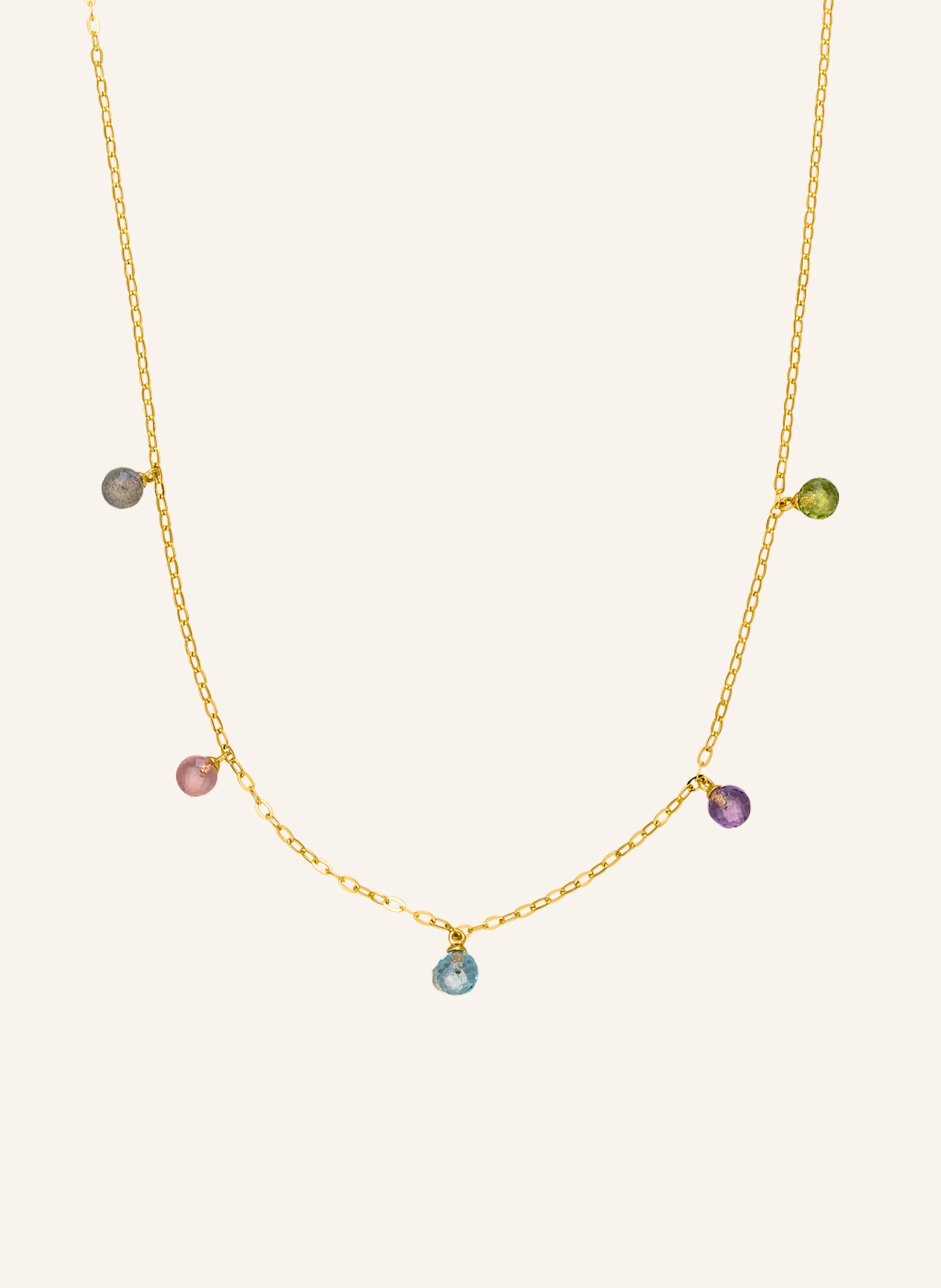 Leaf Halskette SWEET GEMS aus14 Karat Gelbgold