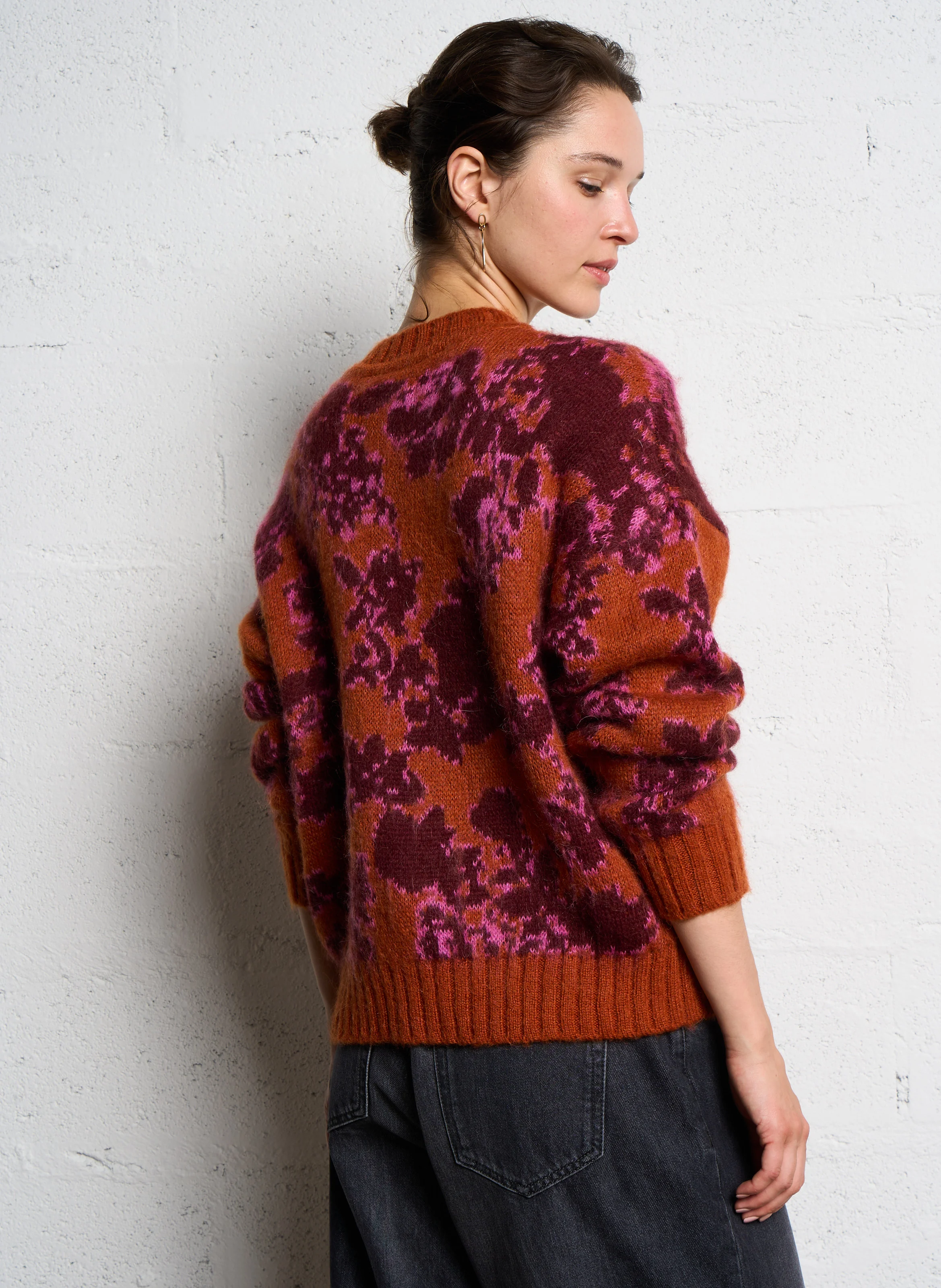 BEGONIA - Pull col rond en jacquard floral | Multicolore