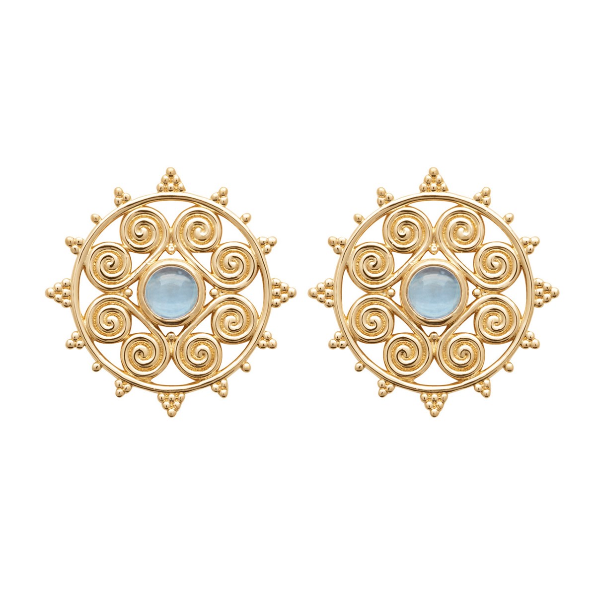 Boucles d'oreilles Brillaxis agate bleue