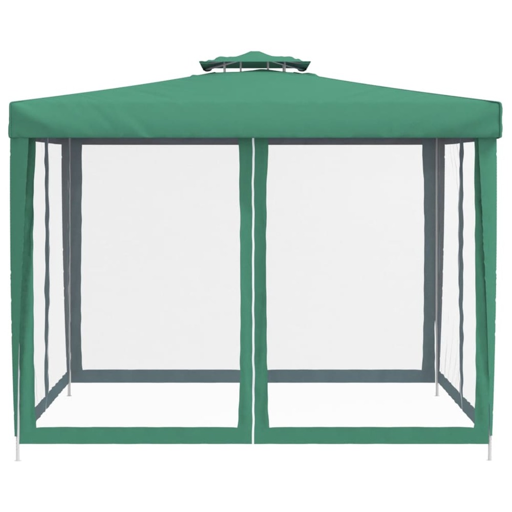 Belvédère à double toit vert 3x3x2,68 m tissu